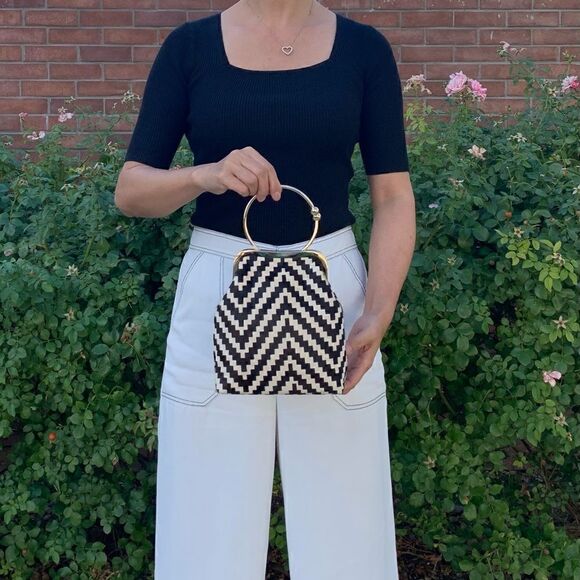 Real Hair-on Horsehide Handmade Vintage Style Top Handle Kisslock Bag/Crossbody - Picture 12 of 15